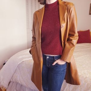 ZARA 70s Style Caramel Single Breasted Trench